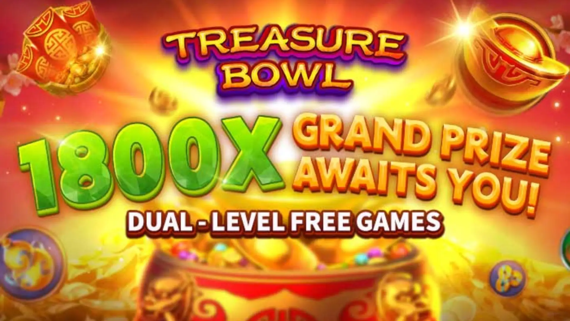 Multiplicadores Treasure Bowl 5161 - 7777x Máximo com Tigela Dourada